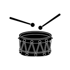 Drum silhouette cartoon icon symbol design isolated on white background