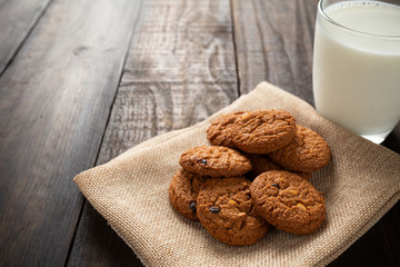 cookies on wooden table.
