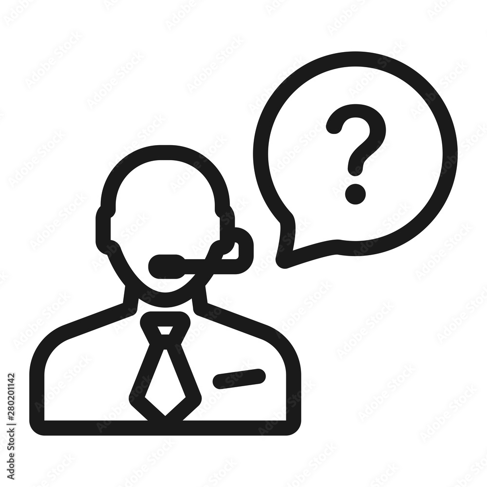 Wall mural help, support and information - minimal line web icon. simple vector illustration. concept for infog
