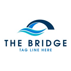 abstract bridge logo design vector