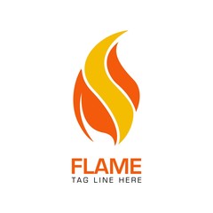 flame fire logo design vector