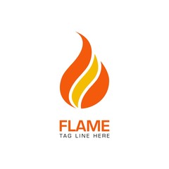 flame fire logo design vector
