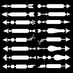 The white arrow icon on a white background