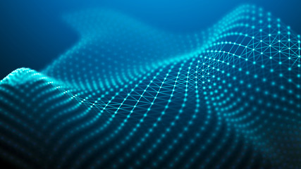 Abstract network connection. Data technology illustration. Digital background. 3d rendering.