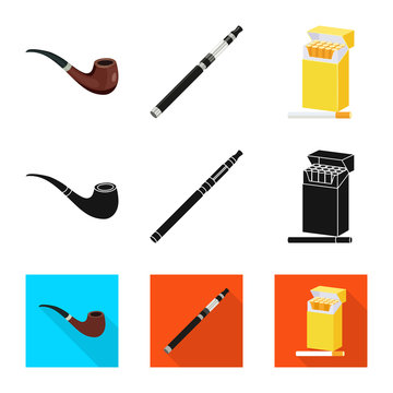 Vector design of refuse and stop symbol. Set of refuse and habit vector icon for stock.