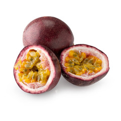 Fresh passion fruit isolated on a white background