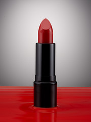 Red lipstick on ripple