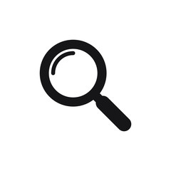 Search icon. Magnifying glass icon, vector magnifier or loupe sign.
