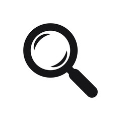 Search icon. Magnifying glass icon, vector magnifier or loupe sign.