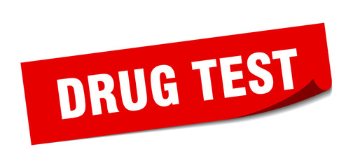 drug test sticker. drug test square isolated sign. drug test