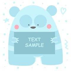 Social media post template with doodle characters.