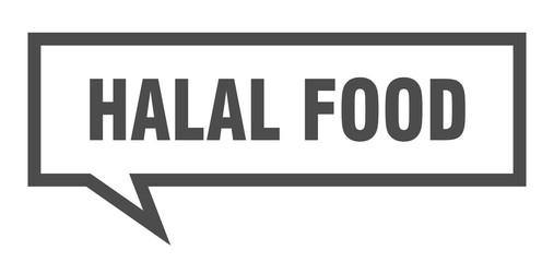 halal food sign. halal food square speech bubble. halal food
