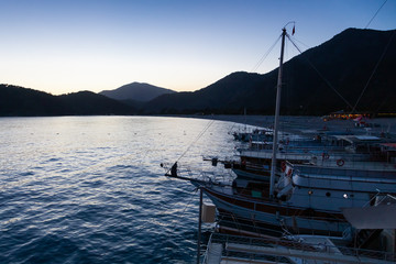 The sunset over mediterenian sea
