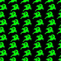 Abstract seamless halloween pattern for girls or boys. Creative vector pattern with ghost, cloud boo. Funny ghost wallpaper for textile and fabric. Fashion halloween style. Colorful ghost picture