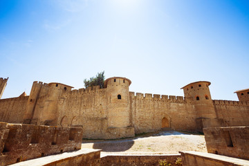 Fototapeta na wymiar Tower de la Marquiere of Carcassonne citadel