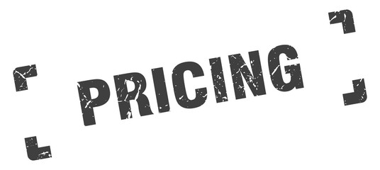 pricing stamp. pricing square grunge sign. pricing