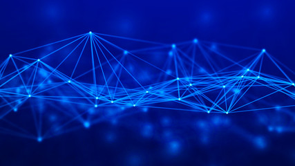 Abstract digital network connection. Technology background. Big data. 3D rendering
