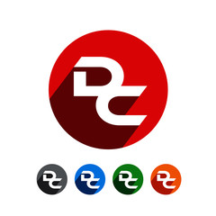 DC Letter Black Background Vector Template