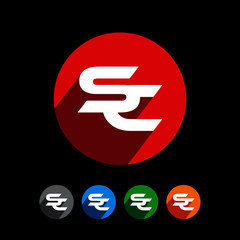 SC Letter Black Background Vector Template 