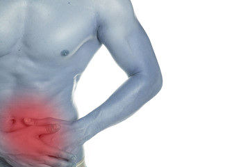 Naklejka premium Health and lifestyle. Male problems. White background.