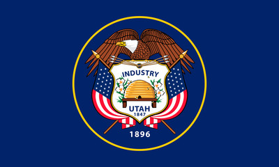 The flag of State of Utah. High quality vector illustration. Original