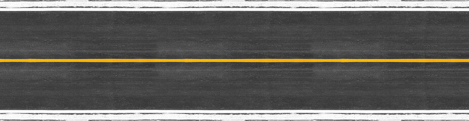 Long asphalt road with marking lines yellow stripes traffic on the road surface texture Background.