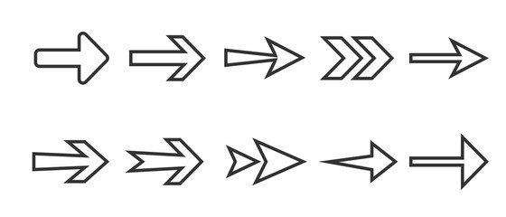 Arrow icon set. Vector illustration, flat design.