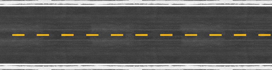 Long asphalt road with marking lines yellow stripes traffic on the road surface texture Background. - Powered by Adobe