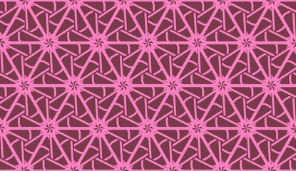 Vector Seamless illustration with pattern in triangles style. Curved line. Decorative design for For interior wallpaper, smart design, fashion print.