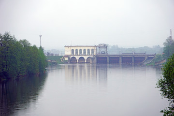 The largest hydropower plant in Belarus. Osipovichi, Mogilev region. Svisloch Lake