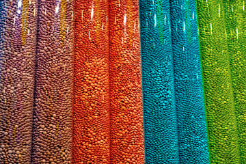 background of colored candies M&Ms
