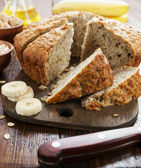 Banana cake with oatmeal