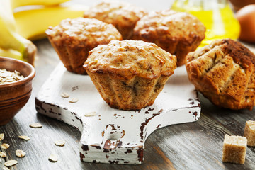 Banana muffins with oatmeal