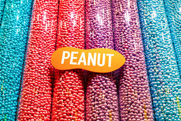 background of colored candies M&Ms