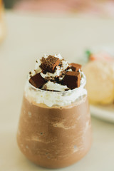 chocolate,coffee,smoothies,dessert,cake,food,sweet,whip cream