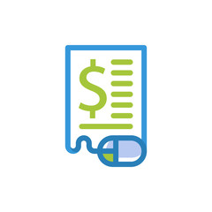 Illustration icon with the concept of electronic budgeting services