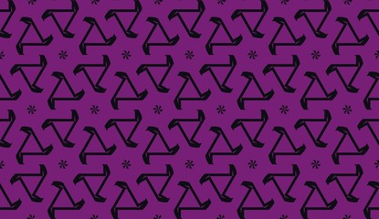 Vector seamless illustration. COLOR 1 COLOR 2. For you home interior wallpaper, fashion print. Original interior background in triangles style. Purple addiction color.