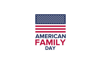 American Family Day. Celebrated annual in August. Happy holiday in United States. Patriotic design. Poster, greeting card, banner and background. Vector illustration