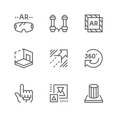 Set line icons of augmented reality