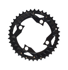 Bike chainring component with teeth for bikes isolated on white background