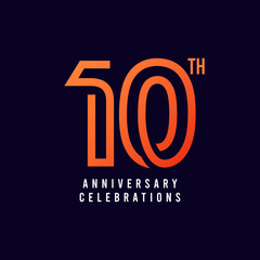 Obraz premium 10 Th Anniversary Celebration Vector Template Design Illustration