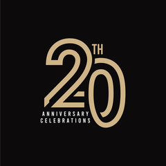 20 Th Anniversary Celebration Vector Template Design Illustration
