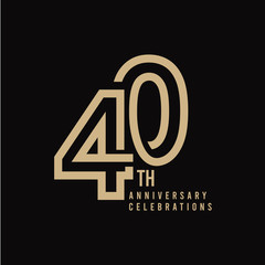 40 Th Anniversary Celebration Vector Template Design Illustration