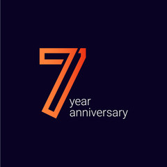 7 Year Anniversary Celebration Vector Template Design Illustration