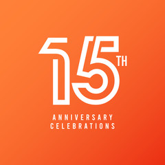 15 Th Anniversary Celebration Vector Template Design Illustration - obrazy, fototapety, plakaty