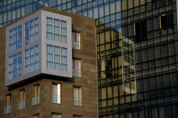 Fototapeta na wymiar Buildings by the riverside in Bilbao