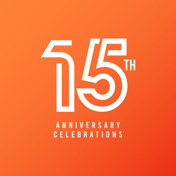 15 Th Anniversary Celebration Vector Template Design Illustration