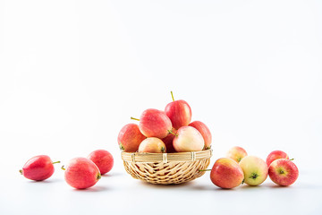 Fresh fruit white sea quince fruit on white background