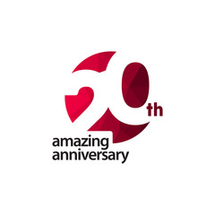 20 Th Amazing Anniversary Celebration Vector Template Design Illustration