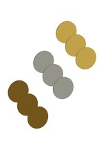 set of gold, silver and bronze coins vector illustration
